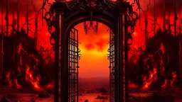 A gate to hell, high detailed, real photo