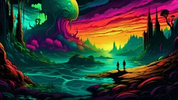 LOVECRAFT LANDSCAPE DIGITAL ART COLOFRUL