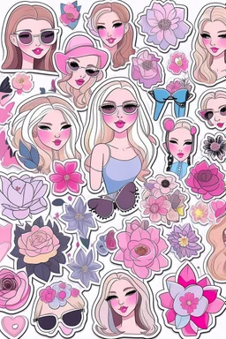 aesthetic girly stickers template