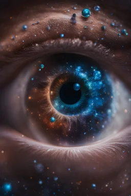 universe in eyes, intricate, 8k, macro photography