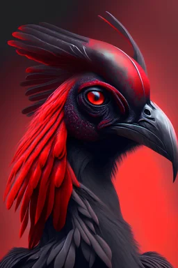 Anthro raven red antelope fused alien ,highly detailed, 4k, digital painting, hyperrealism