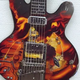 50'S ELECTRIC GUITAR ROCKABILLY HOTROD SPACESHIP FLAMES