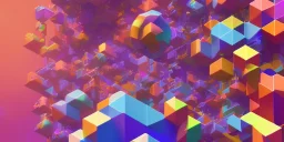 3D colorful geometric installation, simplistic, studio lighting, C4D, 16k, Behance, Artstation, centered, top down camera, vibrant