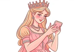 a woman princess on a smartphone