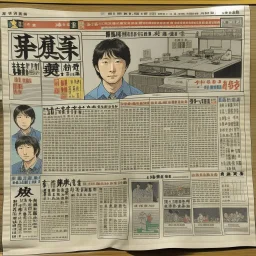 80's Japanese newspaper in the style of a word document