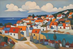 Gabriele Munter oil painting Saint Marten island houses