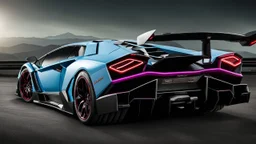 lamborghini Countach LPI 800-4 MANSORY Fused with Lamborghini Veneno, Super Detailed, desktop wallpaper, 4K rear view, center