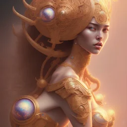 sango fantasy, fantasy magic, intricate, sharp focus, illustration, highly detailed, digital painting, concept art, matte, artgerm and paul lewin and kehinde wiley, masterpiece sexy lips Asian lady body Papu New Guina brown space lady space sun galaxy