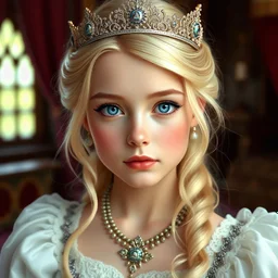 blond haired blue eye princess She called to the Royal Seamstress to come to her royal bedroom right away.