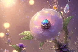 one big crystal subtle flower in a galactic ambiance with a very little beautiful fairy, transparent petals, delicate colors, in the foreground, full of details, smooth, bright sunshine，soft light atmosphere, light effect，vaporwave colorful, concept art, smooth, extremely sharp detail, finely tuned detail, ultra high definition, 8 k, unreal engine 5, ultra sharp focus