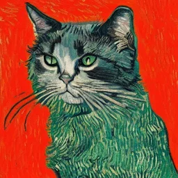 Portrait d'un chat par Van Gogh