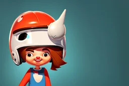 cute cartoon character with a racing helmet