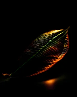 corriander leaf on black background. Aesthetic Food Photography. HD. Glowing. 3d style