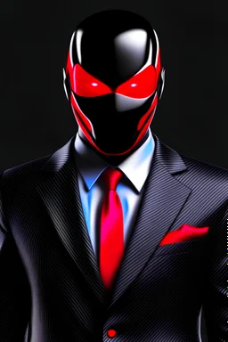Titanium man black suit Red eyes far up