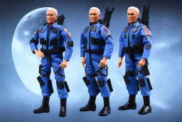 Mike Pence as G.I. Joe toy Doll figure With a pistol space force Blue fabric uniform, black Moonboot