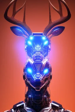 a beautiful full frame portrait digital painting of futuristic deer robot, holding a beer,wide angle view, close-up, macro lens, centered camera, titanium accents, intricate details, small minutiae, tiny features, particulars, colorful, 8k, least ambient occlusion, volumetric lighting, volumetric clouds