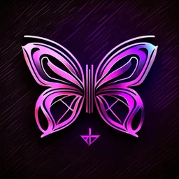 symetry!!, butterfly!!, logo, NFT, colorful, cyberpunk, neon punk, curves, lines, simple, gradient, creative, holographic