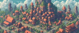 magig giant city, pixel art