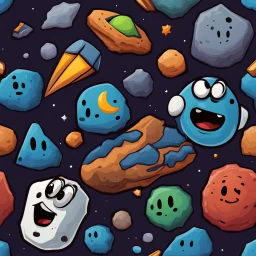 cartoon asteroids