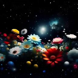 crear una imagen del espacio con flores