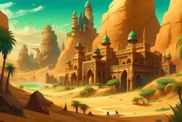 arabian desert side scroller game king's castle islamic design and feel