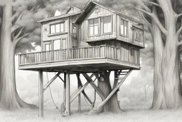 blueprint, tree house, technical, illustration