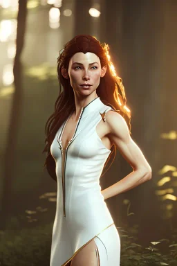 Tauriel, by Cedric Peyravernay, complete full body in frame, delicate traits