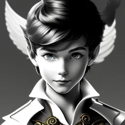 : young peter pan disney:: :lera kiracova:: : lithograph, ink drawing :: : trending on artstation, insane details ::