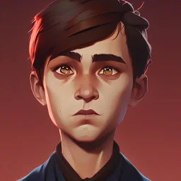 Portrait of a handsome brown haired little warlock kid by Nick Harris