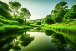 A tranquil natural landscape reflecting the tranquility and ecological balance