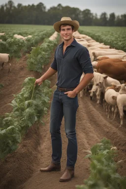 A young farmer guy. Political campaign wothy picture. He's spanish and dutch. Portrait picture.