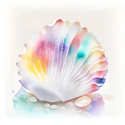 Vibrant Watercolor Sea shell Clip Art, realistic, white background, high definition, 8K, isolated white background, cinematic lighting effect, charming, bokeh, digital painting, soft lighting, , 4K resolution, isometric style, photorealistic rendering, highly detailed clean, vector image, photorealistic masterpiece, professional photography, simple space backdrop, flat white background