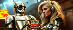 beetle juice and a Samantha Fox with robot suit