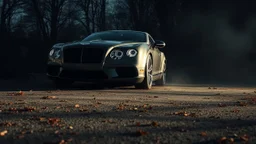 a scary bentley car front in the shadow