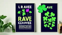 rave poster with Four-leaf clover text area