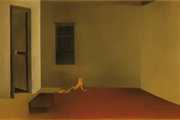 a chimera in a liminal room depicted by balthus