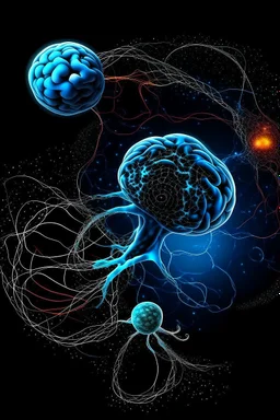 neurones of the brain same as a galaxy connection of the planets