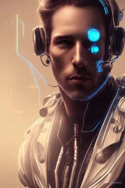 cyberpunk, head, men, portrai