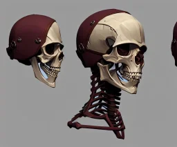 skeleton thinking helmet, wearing clamp tool hat head, schematic