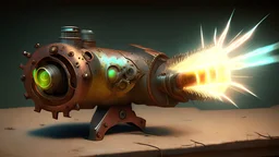 A raygun laser made of rusty metal