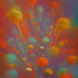  pastel colors, abstract art , red, orange, white,brown,son, earth, wod, trees, flowers