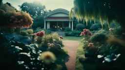 The garden of the moment Cinematic film still, shot on v-raptor XL, film grain, vignette, color graded, post-processed, cinematic lighting, 35mm film, live-action, best quality, atmospheric, a masterpiece, epic, stunning, dramatic