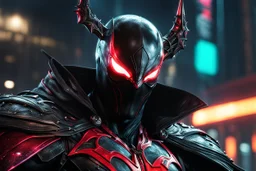 Spawn in 8k cgi game drawing style, close picture, rain, neon lights, intricate details, highly detailed, high details, detailed portrait, masterpiece,ultra detailed, ultra quality
