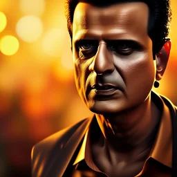 Indian actor Manoj bajpayee, by Mahmoud Sai, Cartographic, Circuitry, Golden Hour, Closeup-View, 16k, Lumen Global Illumination, Diffraction Grading