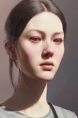 a female portrait, upclose, clear, majestic, flow, illustration, concept art, by Greg Rutkowski, Sung Choi, Mitchell Mohrhauser, Maciej Kuciara, Johnson Ting, WLOP