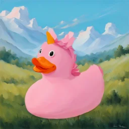 a pink duck doll