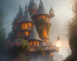 mystical house on a hot tropical island, fantasy art,