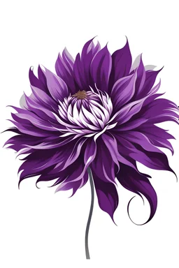 PURPLE flower VECTOR illustration defined and detailed with white background