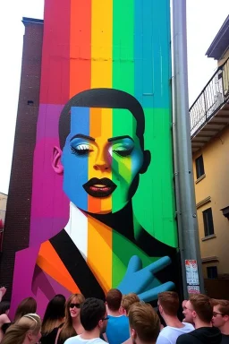 Huge pride party in the street art