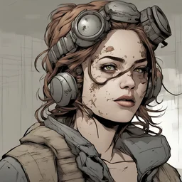 female, portrait,comic book, face, post-apocalypse